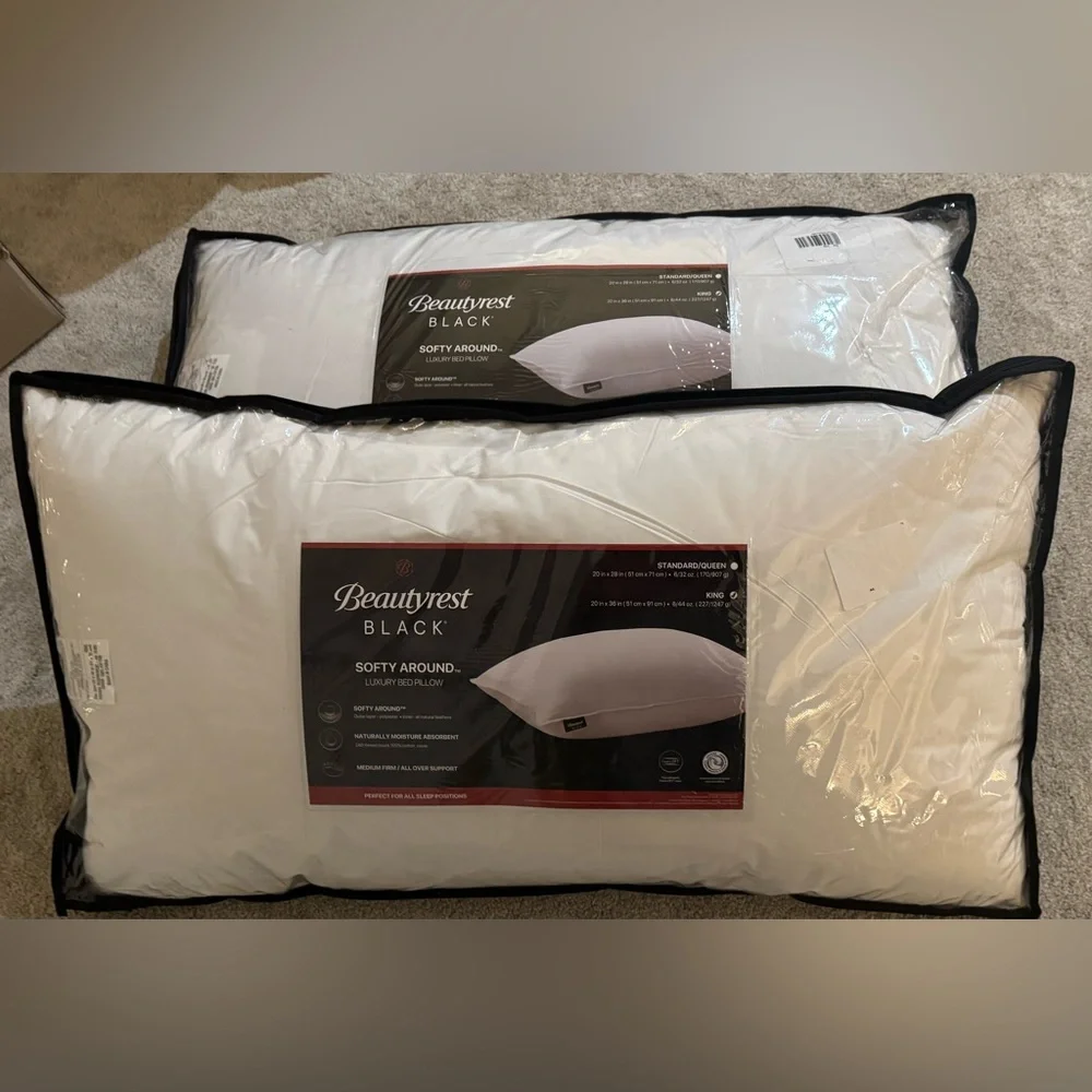🎉LAST CHANCE🎉2PC BEAUTYREST BLACK Luxurious‎ Down And Feather Blend Pillows